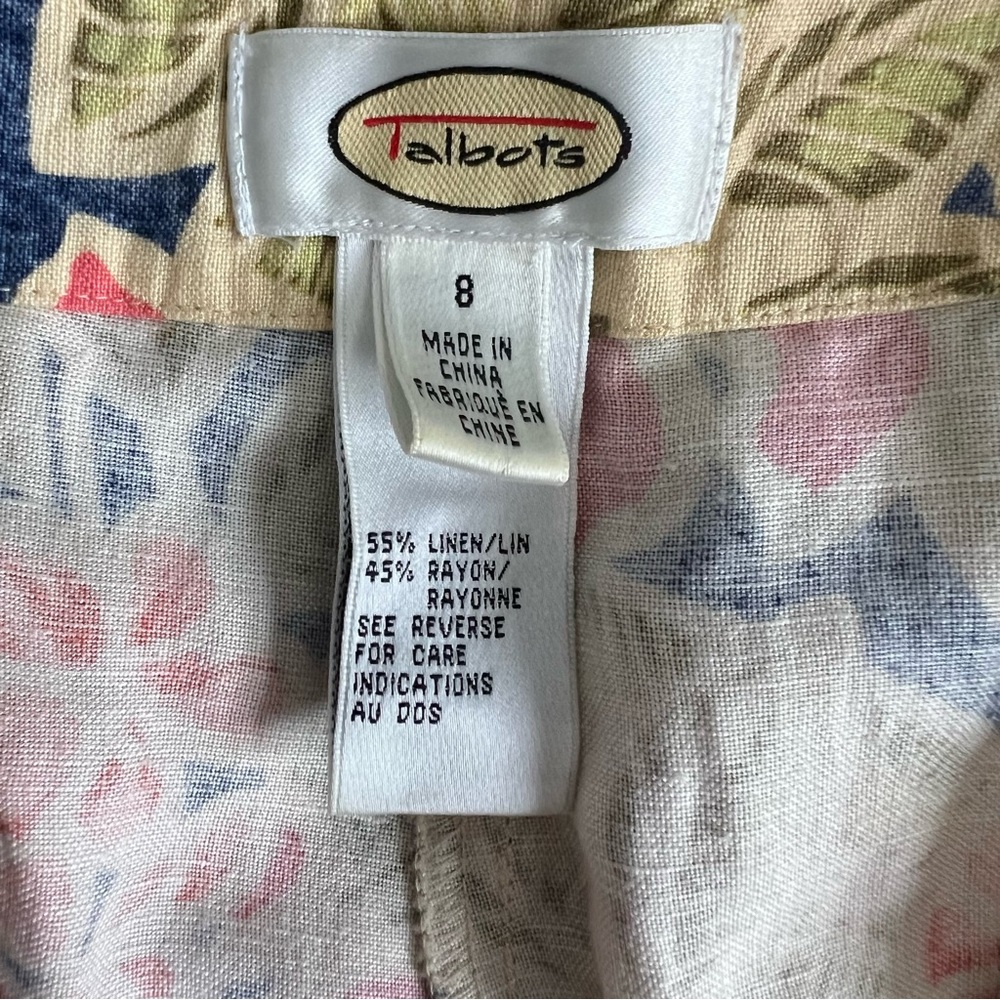 Talbots Tropical Floral Botanical Pants Size 8 - Picture 5 of 8